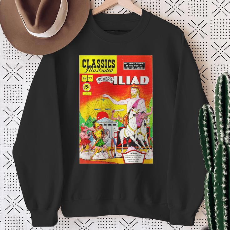 The Iliad Homer Vintage Comic Book Cover Sweatshirt Gifts for Old Women