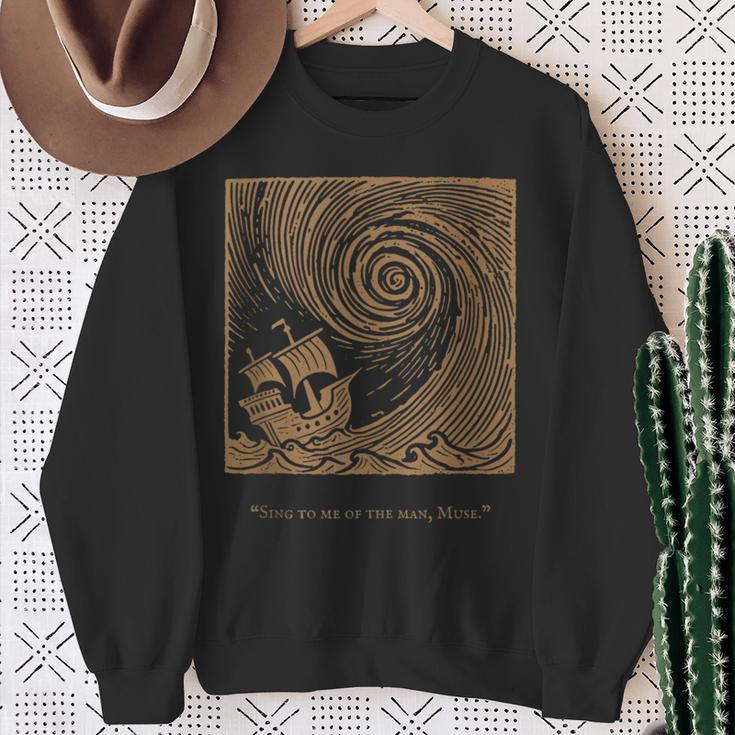 Iliad Odyssey Homer Ancient Greek History Book Odyssey Sweatshirt Gifts for Old Women