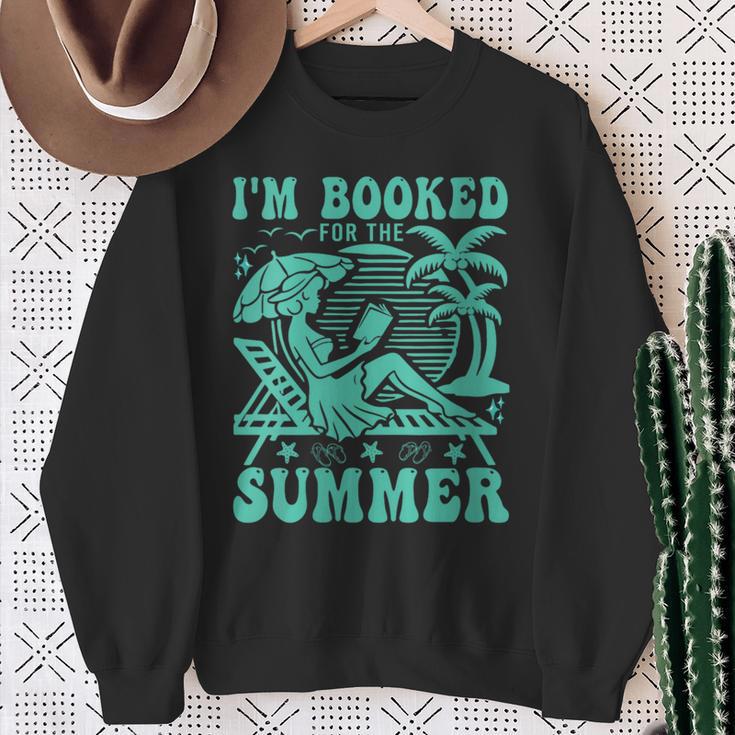 I'm Booked For The Summer Vacation Beach Book Lover Sweatshirt Gifts for Old Women