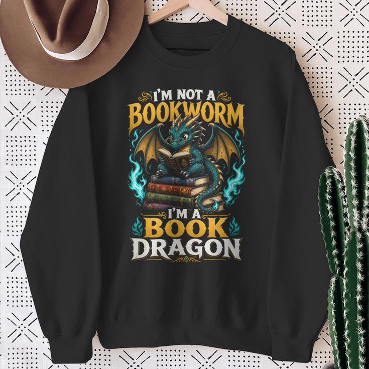 I'm Not A Bookworm I'm A Book Dragon Sweatshirt Gifts for Old Women I'm Not A Bookworm I'm A Book Dragon Sweatshirt Gifts for Old Women