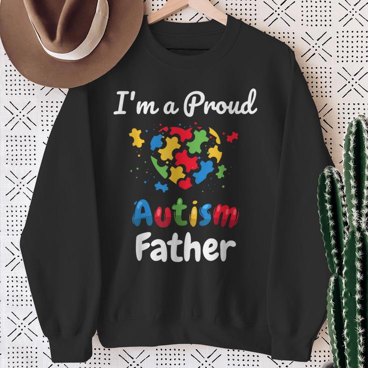 I'm A Proud Autism Father Dad Heart Sweatshirt Gifts for Old Women