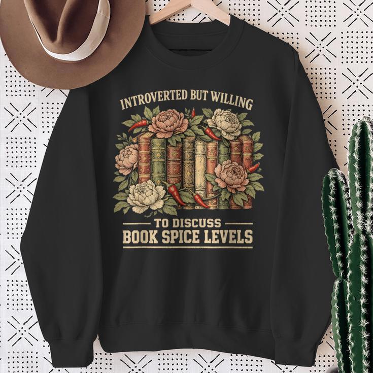 Introverted Spicy Book Reader Dark Romance Lover Bookworm Sweatshirt Gifts for Old Women