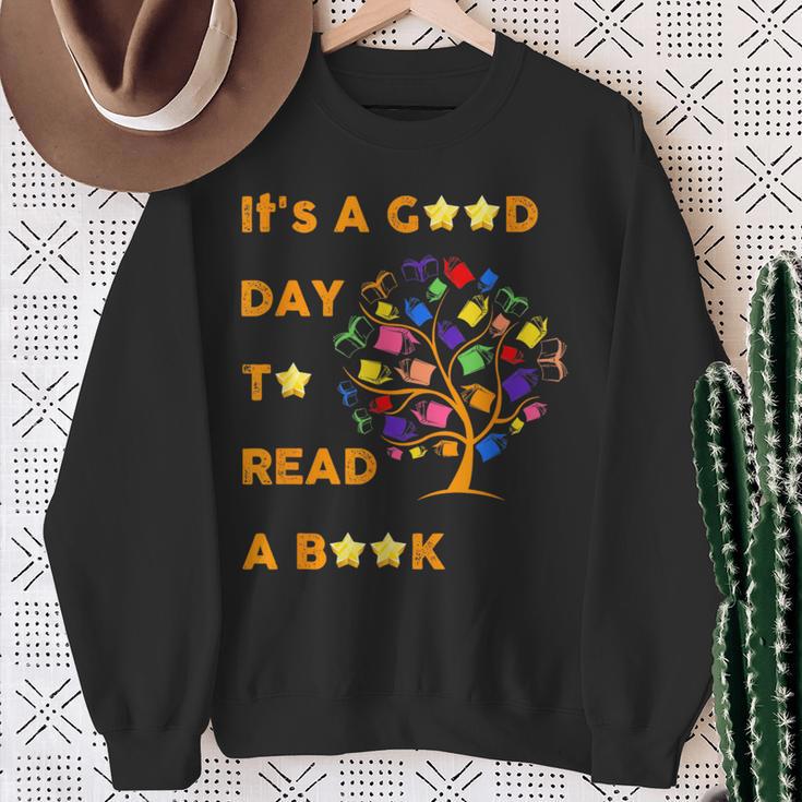 It's a Good Day To Read a Book Children's Book Week- Fall Sweatshirt Gifts for Old Women