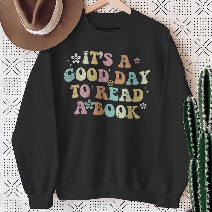 It's A Good Day To Read A Book Reading Librarian Teacher Kid Sweatshirt Gifts for Old Women