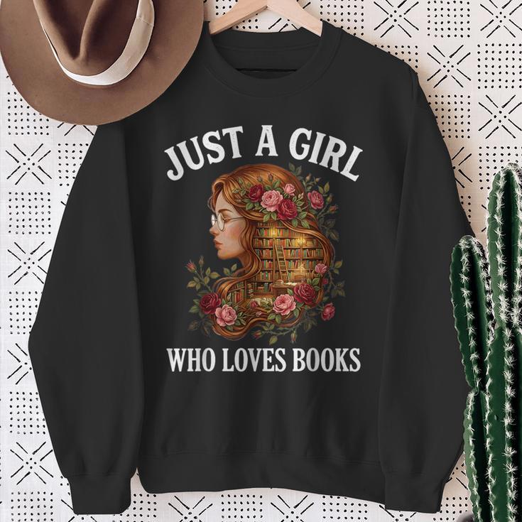 Just A Girl Who Loves Books For Bookworm Book Lover Sweatshirt Gifts for Old Women