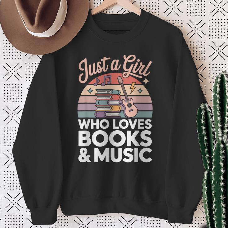 Just a Girl Who Loves Books And Music Sweatshirt Gifts for Old Women Just a Girl Who Loves Books And Music Sweatshirt Gifts for Old Women