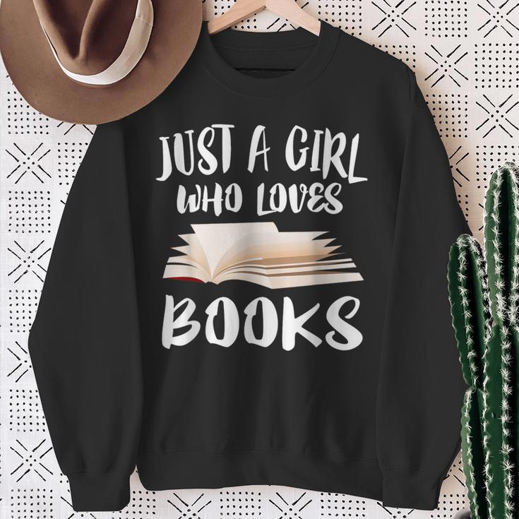 Just A Girl Who Loves Books Reader Lover T-Shirt Sweatshirt Gifts for Old Women