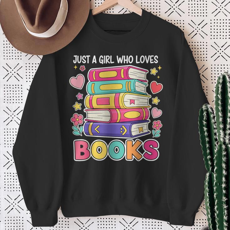 Just A Girl Who Loves Books Reading Library Sweatshirt Gifts for Old Women Just A Girl Who Loves Books Reading Library Sweatshirt Gifts for Old Women