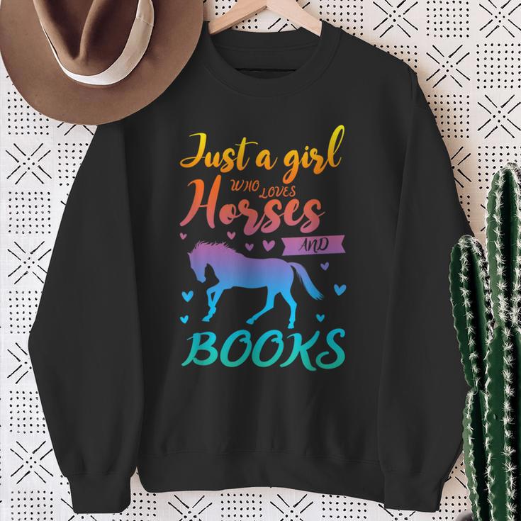 Just a Girl Who Loves Horses And Books Book Lover Sweatshirt Gifts for Old Women Just a Girl Who Loves Horses And Books Book Lover Sweatshirt Gifts for Old Women