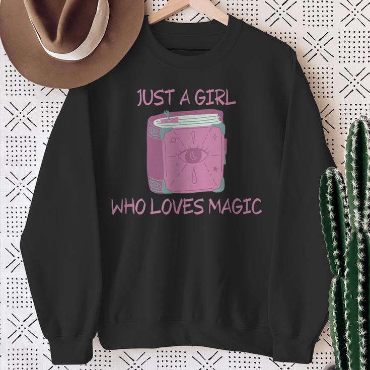 Just a Girl Who Loves Magic Spells Book Sweatshirt Gifts for Old Women Just a Girl Who Loves Magic Spells Book Sweatshirt Gifts for Old Women