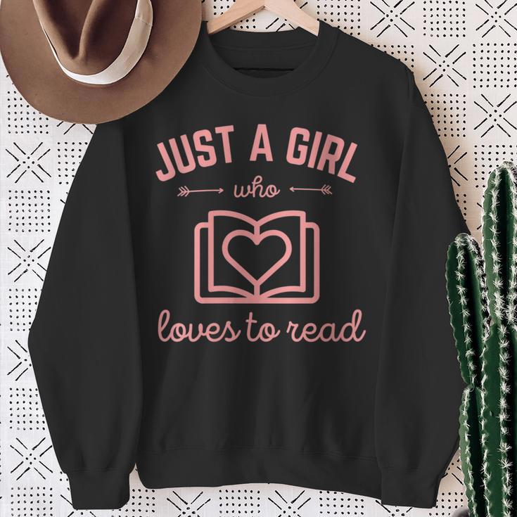 Just A Girl Who Loves To Read Book Lover Nerd Readers Books Sweatshirt Gifts for Old Women Just A Girl Who Loves To Read Book Lover Nerd Readers Books Sweatshirt Gifts for Old Women