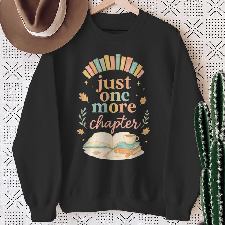 Just One More Chapter Cozy Book Lover Reading & Coffee Sweatshirt Gifts for Old Women
