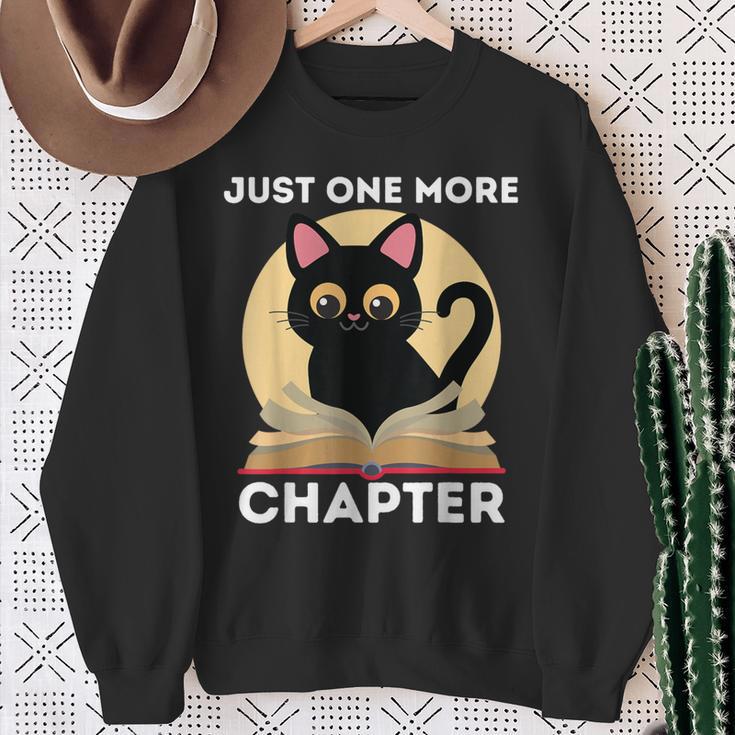 Just One More Chapter Cute Cat Reading Book For Reader Men Women Kids Sweatshirt Gifts for Old Women