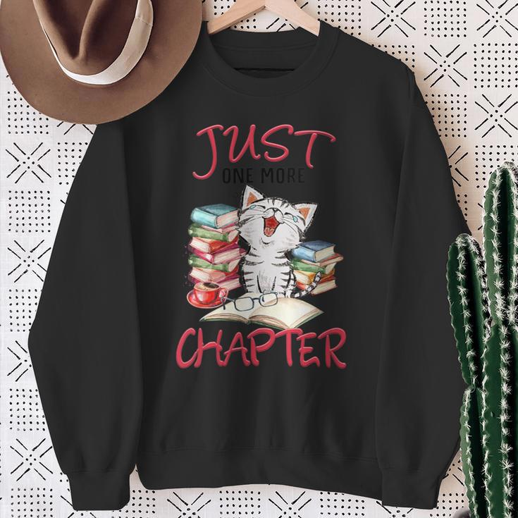 Just One More Chapter- I Love Reading Book And Meow Sweatshirt Gifts for Old Women