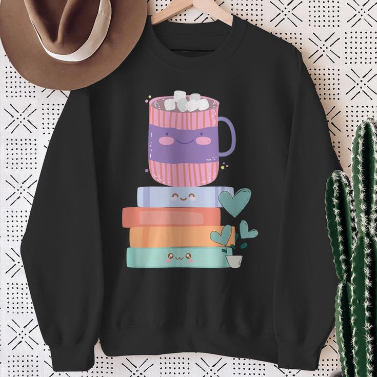 Kawaii Pastel Goth Cute Hot Chocolate Book Lover Anime Art Sweatshirt Gifts for Old Women Kawaii Pastel Goth Cute Hot Chocolate Book Lover Anime Art Sweatshirt Gifts for Old Women