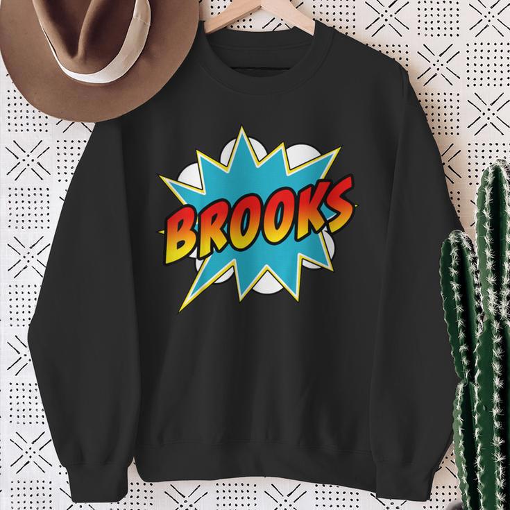 Kids Boys Brooks Comic Book Superhero Name Sweatshirt Gifts for Old Women
