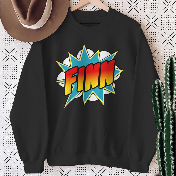 Kids Boys Finn Name Comic Book Superhero Sweatshirt Gifts for Old Women