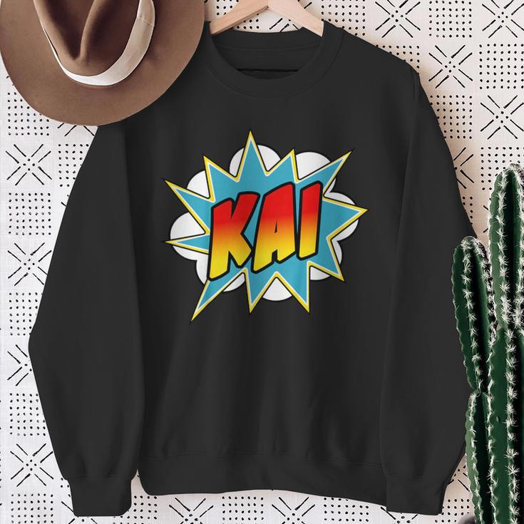 Kids Boys Kai Name Personalized Comic Book Superhero Sweatshirt Gifts for Old Women Kids Boys Kai Name Personalized Comic Book Superhero Sweatshirt Gifts for Old Women