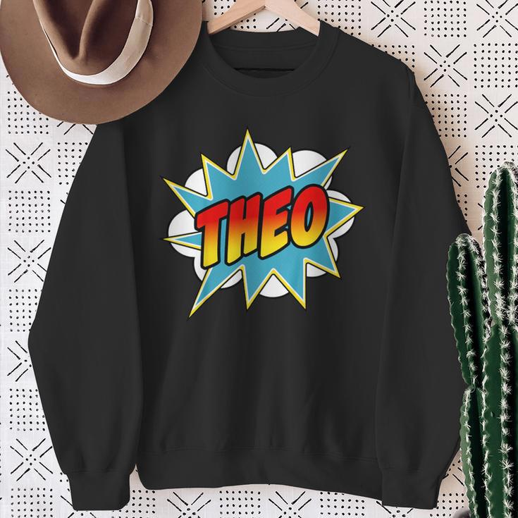 Kids Boys Theo Comic Book Superhero Name Sweatshirt Gifts for Old Women Kids Boys Theo Comic Book Superhero Name Sweatshirt Gifts for Old Women