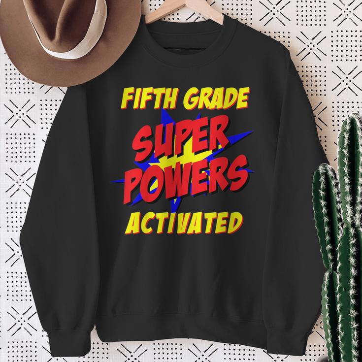Kids Fifth Grade Superpower Superhero Comic Book First Day School Sweatshirt Gifts for Old Women