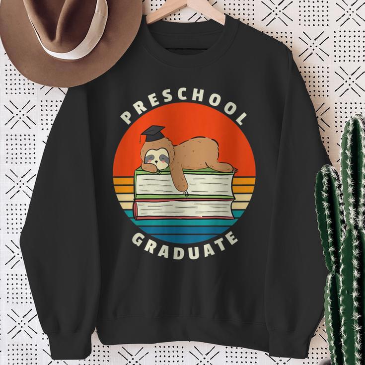 Kids Preschool Graduate Sloth Graduation Cap Sleeping On Books Sweatshirt Gifts for Old Women Kids Preschool Graduate Sloth Graduation Cap Sleeping On Books Sweatshirt Gifts for Old Women