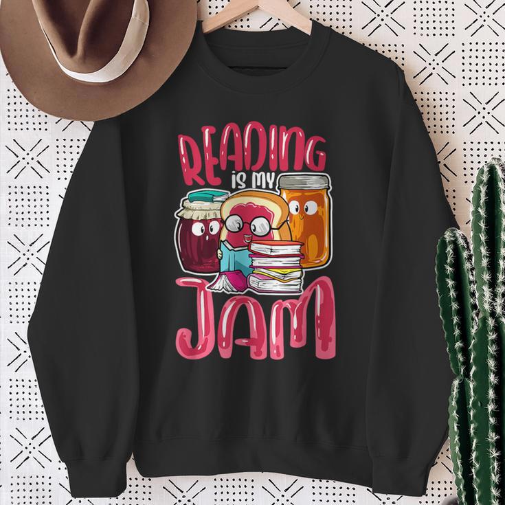 Kids Teacher I Love To Read Books Reading Is My Jam Sweatshirt Gifts for Old Women