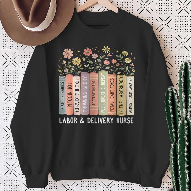 Labor And Delivery Nurse Book Wildflower Mother Baby Nursing Sweatshirt Gifts for Old Women Labor And Delivery Nurse Book Wildflower Mother Baby Nursing Sweatshirt Gifts for Old Women
