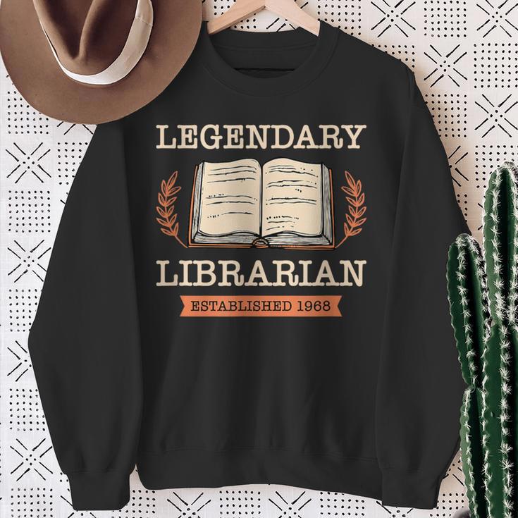 Legendary Librarian Established 1968 Library Book Birthday Sweatshirt Gifts for Old Women
