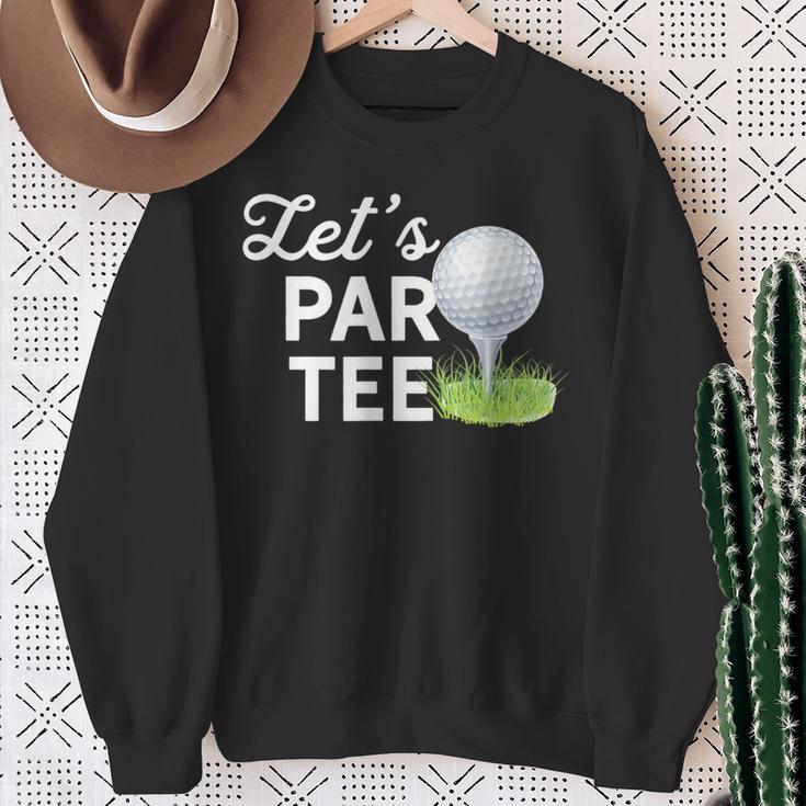 Let's Par ゴルフボール ティーピン付き 面白いゴルフクラブtシャツ スウェットシャツ 年配の女性への贈り物