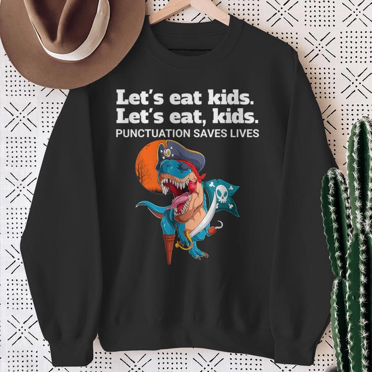 Let's Eat Kids Punctuation Saves Books Grammar Sweatshirt Gifts for Old Women Let's Eat Kids Punctuation Saves Books Grammar Sweatshirt Gifts for Old Women