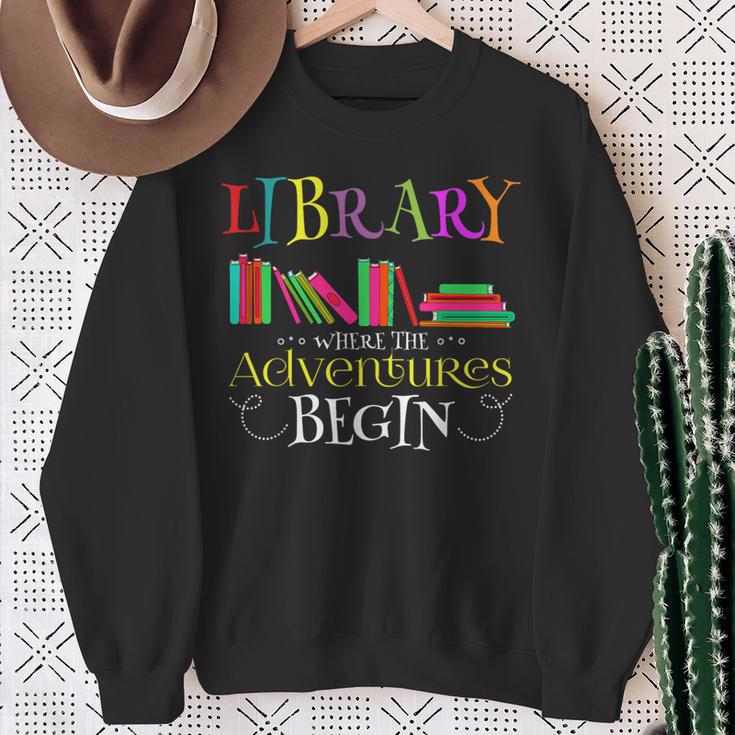 Librarian Adventure Book Reader Library Book Sweatshirt Gifts for Old Women