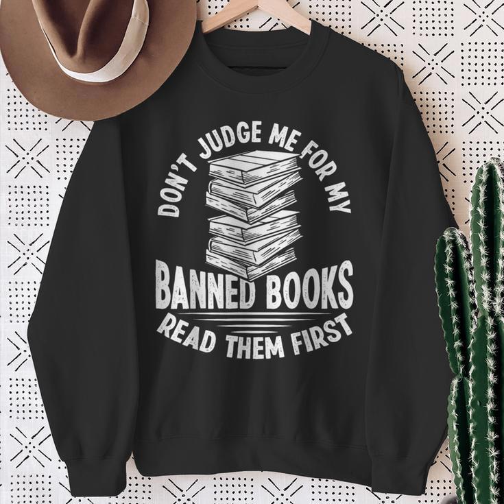 Librarian Banned Book List Banned Book Set Book Lover Sweatshirt Gifts for Old Women