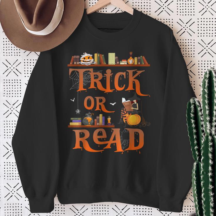 Librarian Trick Or Read Library Event Halloween Book Lovers Sweatshirt Gifts for Old Women