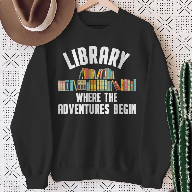 Library Art For Men Women Bookworm Reading Book Lovers Sweatshirt Gifts for Old Women