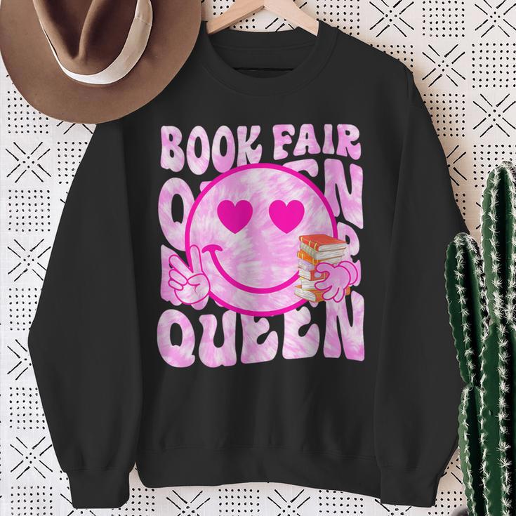 Library Book Fair Queen Vibe Groovy Tie Dye School Reading Sweatshirt Gifts for Old Women Library Book Fair Queen Vibe Groovy Tie Dye School Reading Sweatshirt Gifts for Old Women