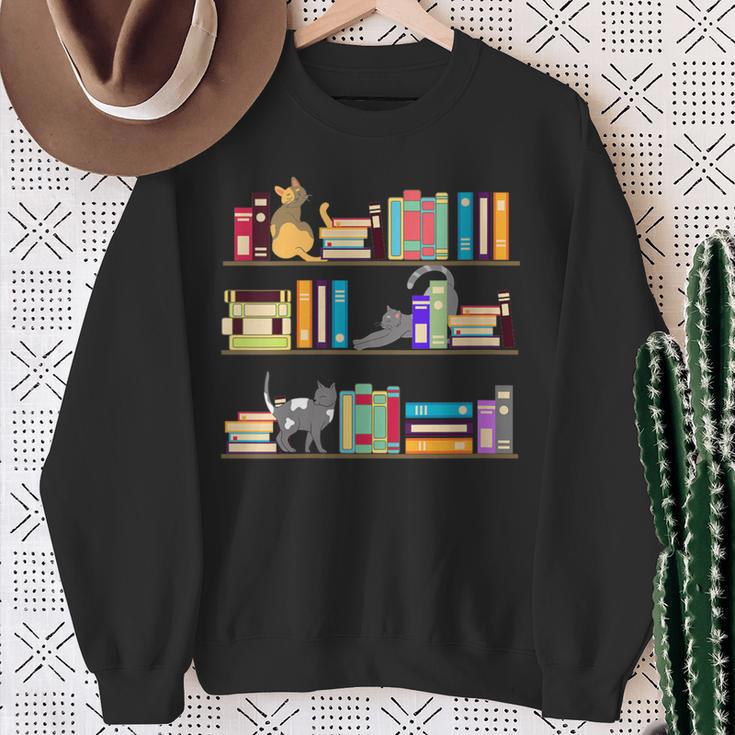 Library Cats Kittens Reader Book Lovers Pet Shelf Sweatshirt Gifts for Old Women Library Cats Kittens Reader Book Lovers Pet Shelf Sweatshirt Gifts for Old Women