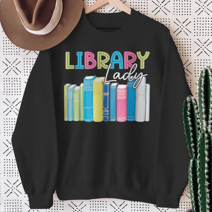 Library Lady Librarian Book Lover Sweatshirt Gifts for Old Women