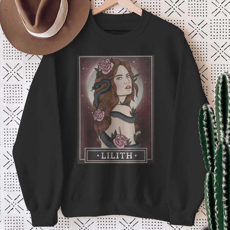 Lilith Goddess Tarot Card Book Of Shadows Sweatshirt Gifts for Old Women