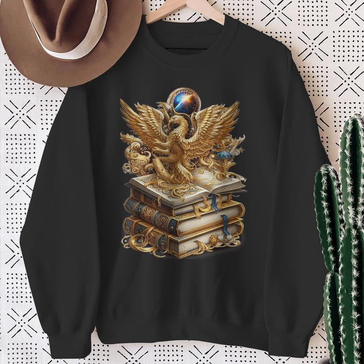 A Lively-Creative Gold Fantasy-Dragon On Story-Books Sweatshirt Gifts for Old Women