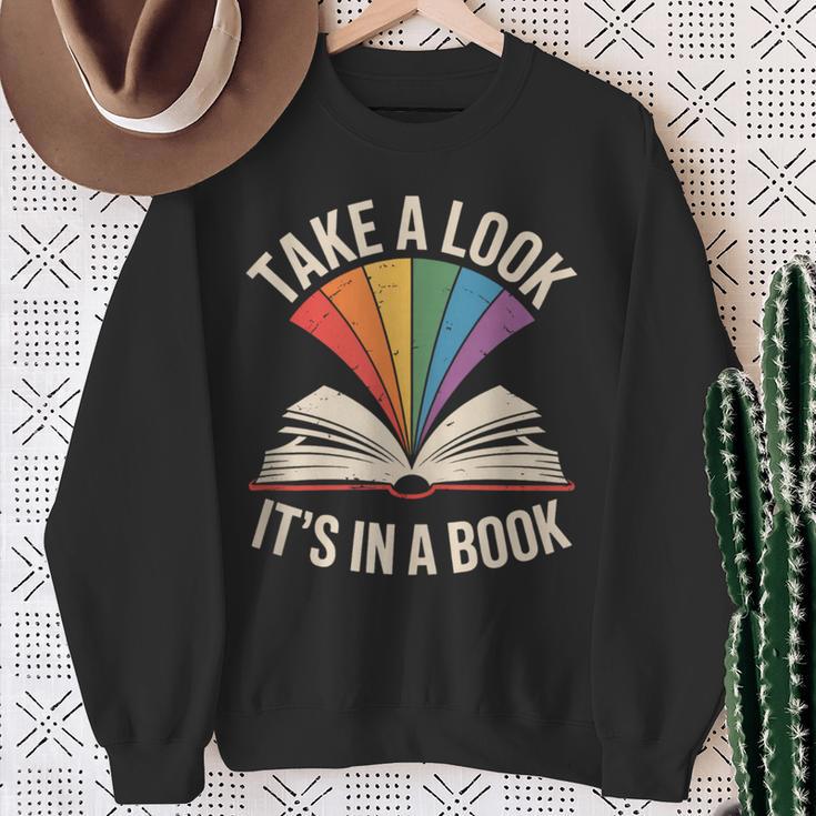 Take A Look Its In A Book Reading Sweatshirt Gifts for Old Women Take A Look Its In A Book Reading Sweatshirt Gifts for Old Women