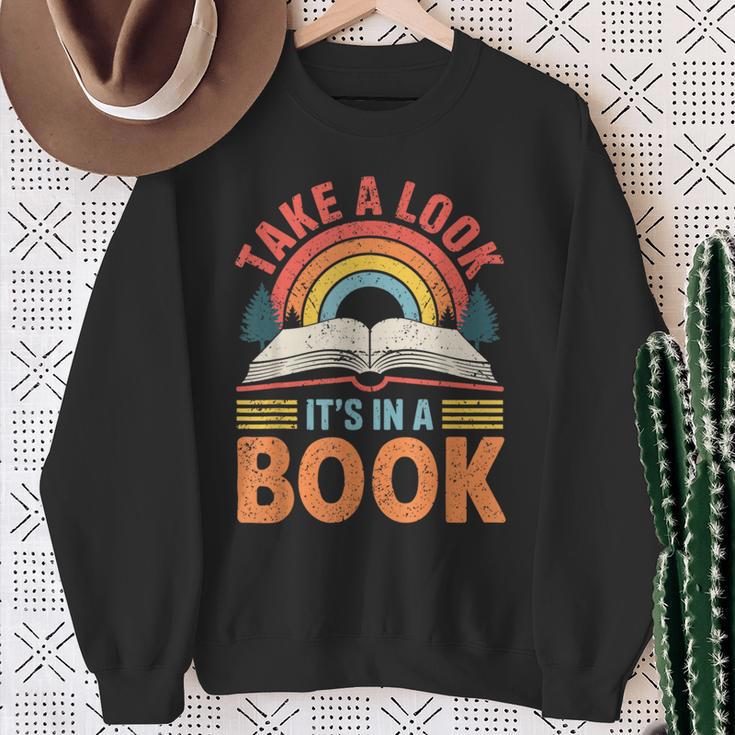 Take A Look It's In A Book Retro Reading Book Lover Sweatshirt Gifts for Old Women Take A Look It's In A Book Retro Reading Book Lover Sweatshirt Gifts for Old Women