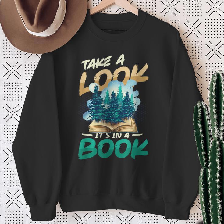 Take A Look It´s In A Book Reading Lover Sweatshirt Gifts for Old Women Take A Look It´s In A Book Reading Lover Sweatshirt Gifts for Old Women