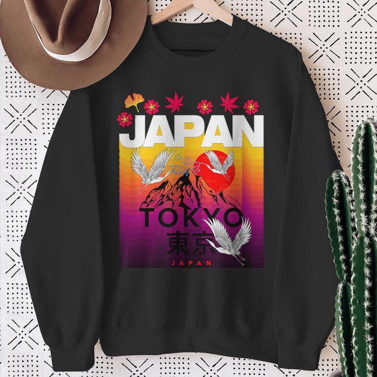 I Love Japan Culture Cool Japanunset Red-Crowned Crane スウェットシャツ 年配の女性への贈り物