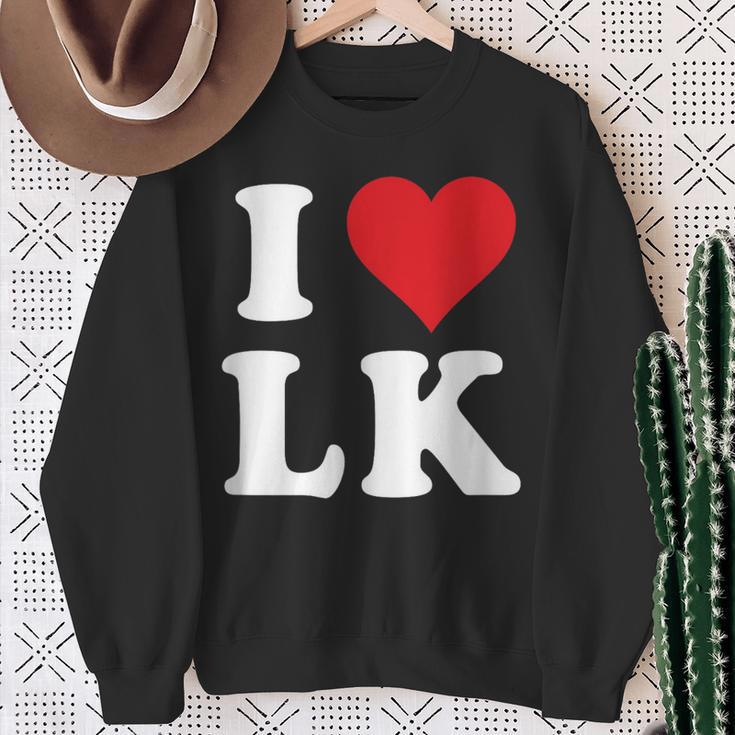 I Love Lk Initials I Heart LK First Last Name L K スウェットシャツ 年配の女性への贈り物