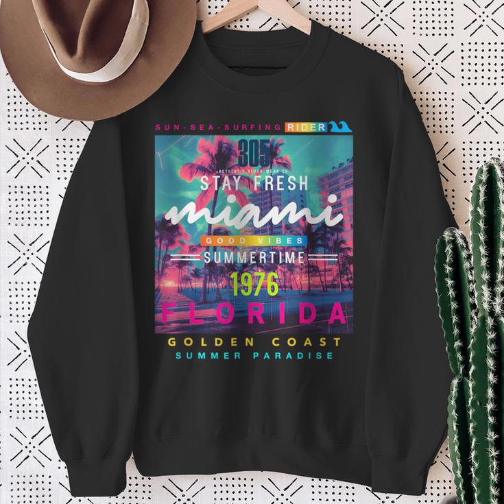 I Love Miami & Miami Loves Me Cool Miami Illustration スウェットシャツ 年配の女性への贈り物