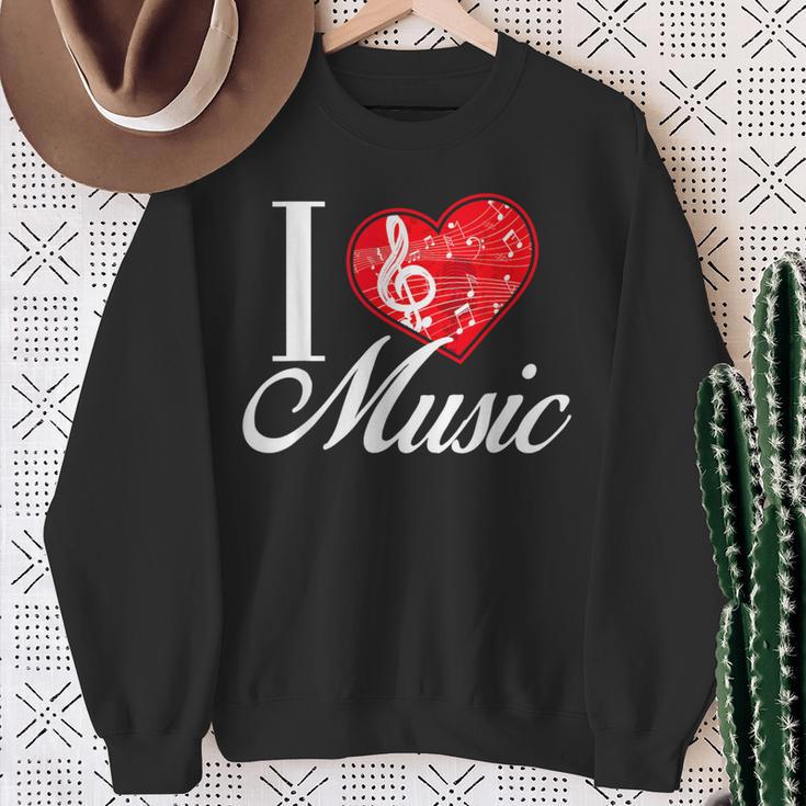 I Love Music D001-0095A スウェットシャツ 年配の女性への贈り物