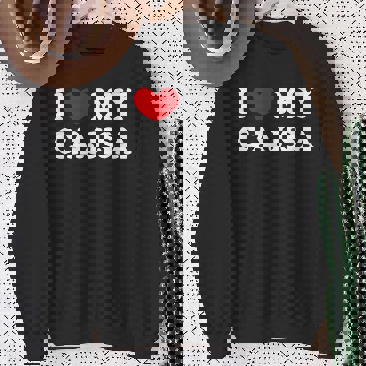 I Love My Cajsa アイ・ラブ・マイ・カジサ 長袖tシャツ スウェットシャツ 年配の女性への贈り物