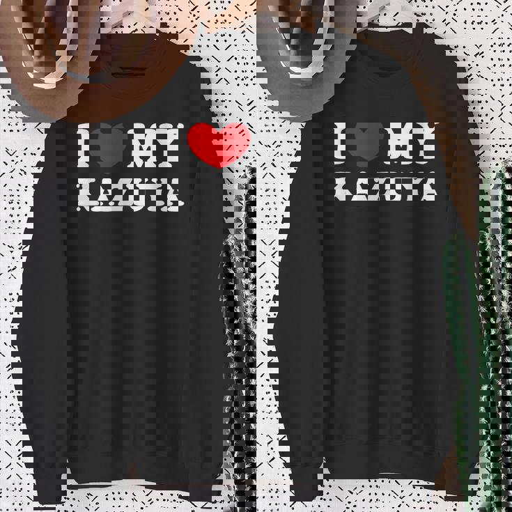 I Love My Kazuya 私はカズヤを愛しています スウェットシャツ 年配の女性への贈り物