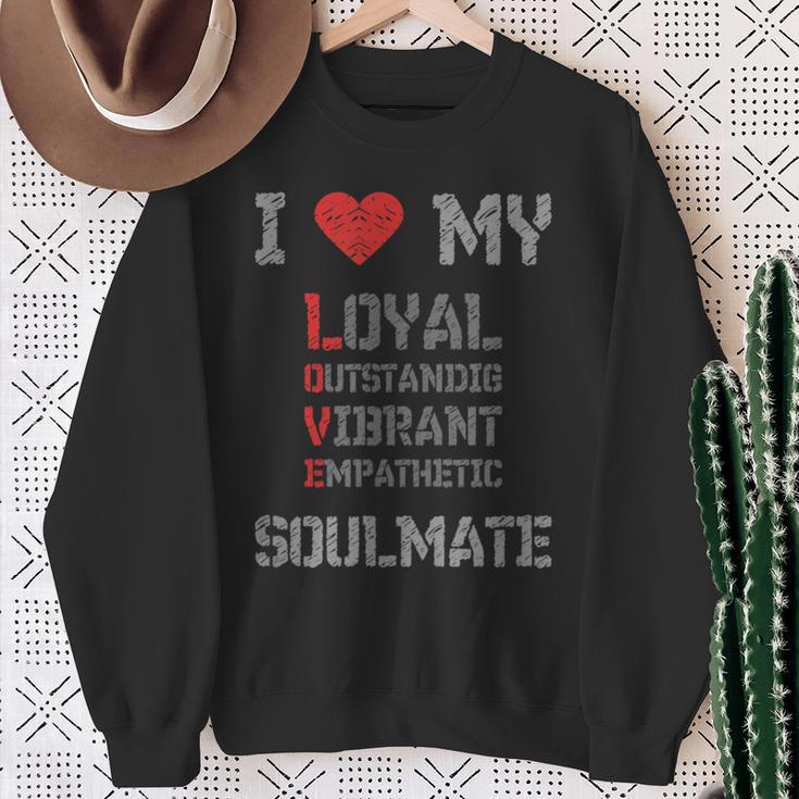 I Love Myoulmate ソウルメイトが大好き ソウルメイトへの愛を込めて スウェットシャツ 年配の女性への贈り物