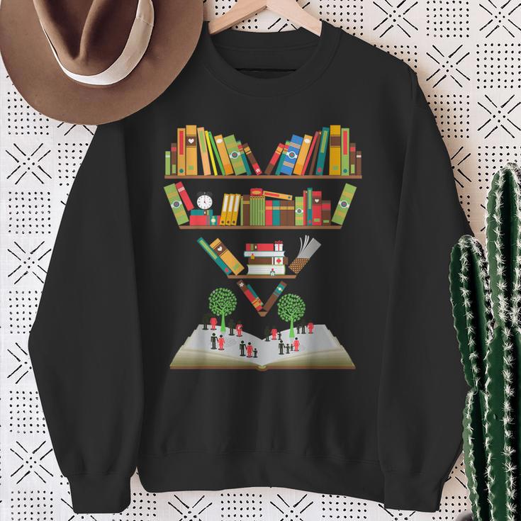 I Love Reading Heart Love Books l Books Lovers Sweatshirt Gifts for Old Women